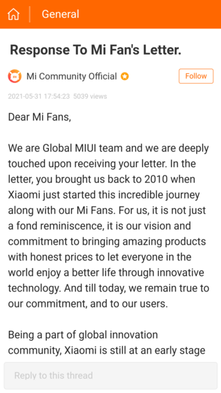 Xiaomi ответила на петицию об улучшении глобальной MIUI 12.5