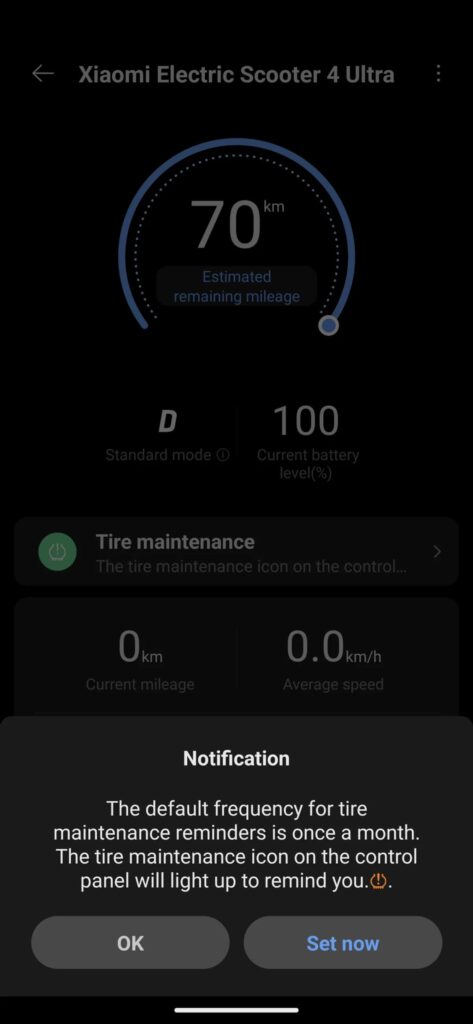 xiaomi home app electric scooter 4 ultra tire maintenance